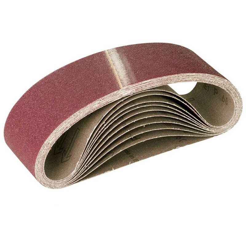 foto del prodotto fox nastri abrasivi, 533 x 75 mm, p. levigatrici palmari a nastro, corindone normale 10 pz. g100 miotools