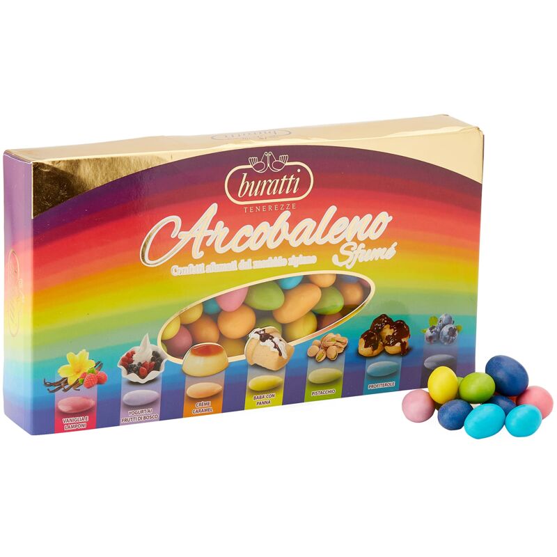 foto del prodotto foxhunter buratti confetti multi sapore e multicolore, tenerezze sfum arcobaleno 1000 g