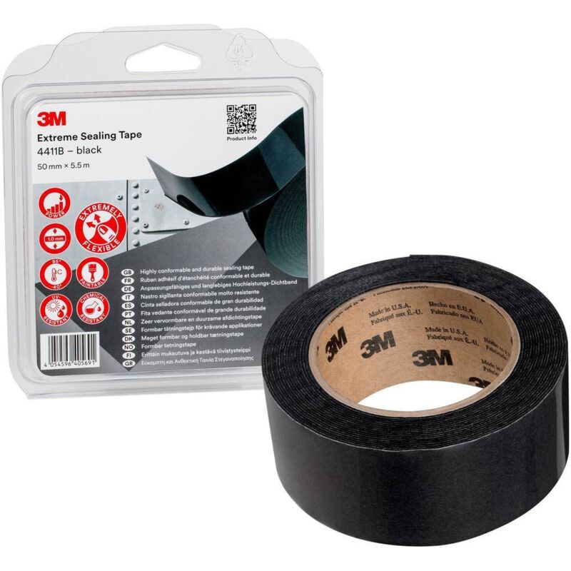 foto del prodotto fp 3m 4411b ips guarnizione adesiva nero l x l 5.5 m x 50 mm 1 pz.