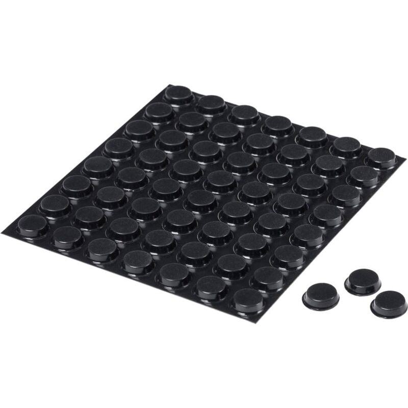 foto del prodotto fp 3m sj 5012 mpbb piedino di fissaggio autoadesivo, rotondo nero x a 12.7 mm x 3.5 mm 56 pz.