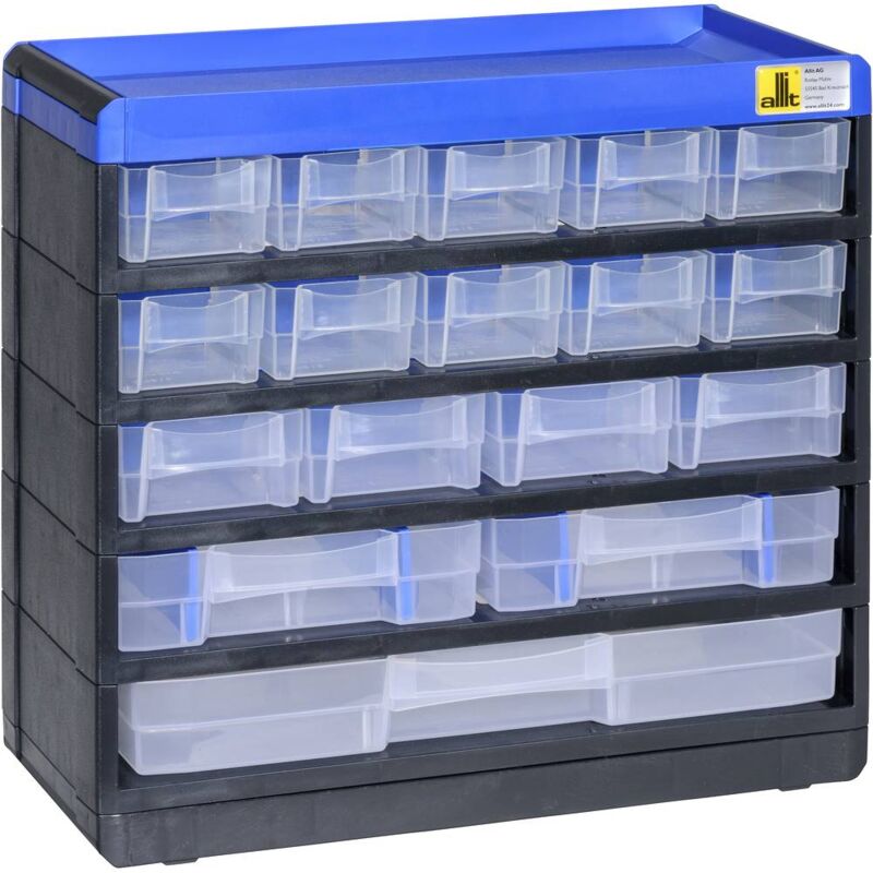 foto del prodotto fp allit 464610 cassettiera porta minuteria l x a x p 300 x 285 x 135 mm nero, blu 1 pz.
