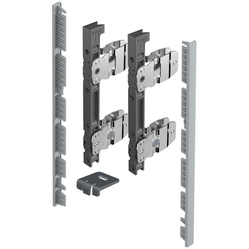 foto del prodotto fp - avantech you kit di connettori per la facciata interna da tagliare su misura - altezza 187 mm - argento - hettich - 9257613