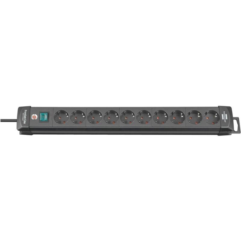foto del prodotto fp brennenstuhl 1951100100 multipresa con interruttore 10 scomparti nero schuko 1 pz.