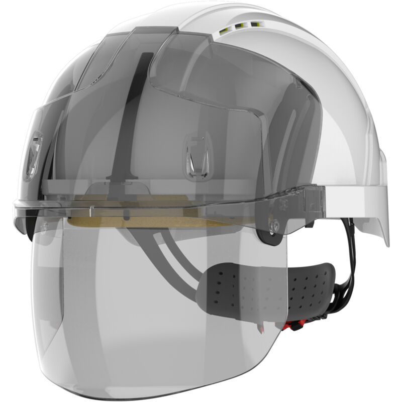foto del prodotto fp casco da lavoro in rete ventilata evo vistashield bianco fumo