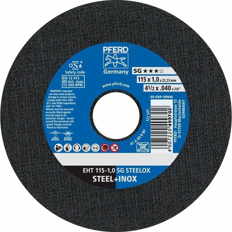 foto del prodotto fp disco troncato a46qsg inox 230x2mm pferd