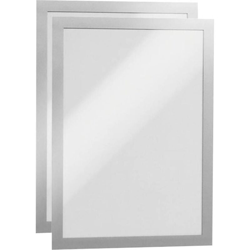 foto del prodotto fp - durable 487223 duraframe a4 - 4872 cornice informativa autoadesiva din a4 argento l x a 236 mm x 322 mm 2 pz.