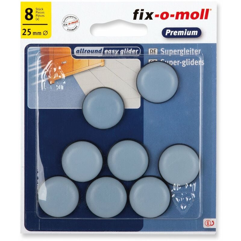 foto del prodotto fp fix o moll 3566480 set di pattini slittanti per spostare mobili, adesivi, 25 mm, 8 pz.