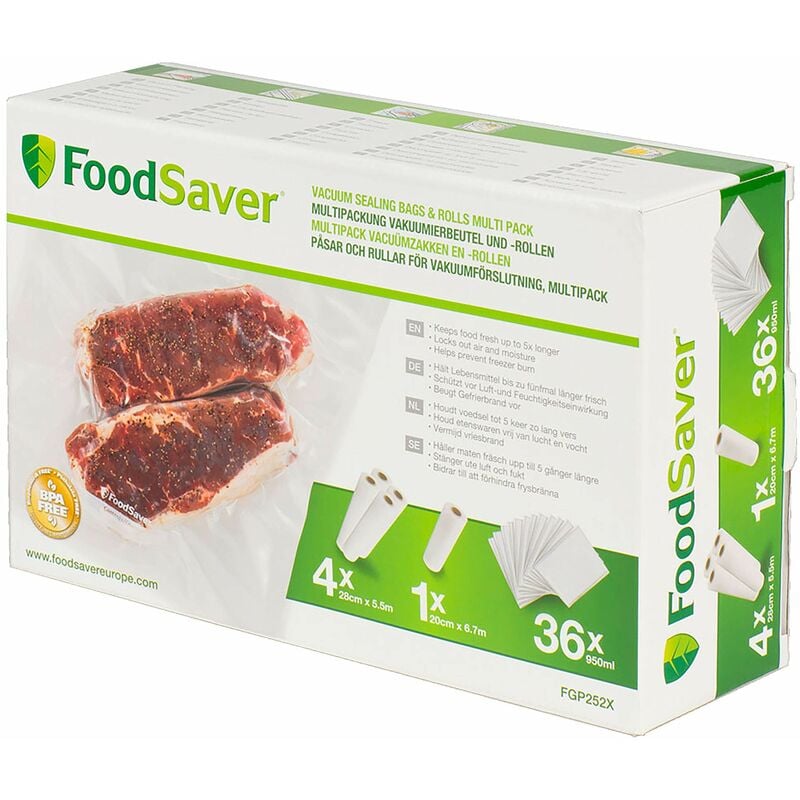 foto del prodotto fp foodsaver fgp252x sacchetti per sottovuoto, materiale di consumo, pacchetto combo