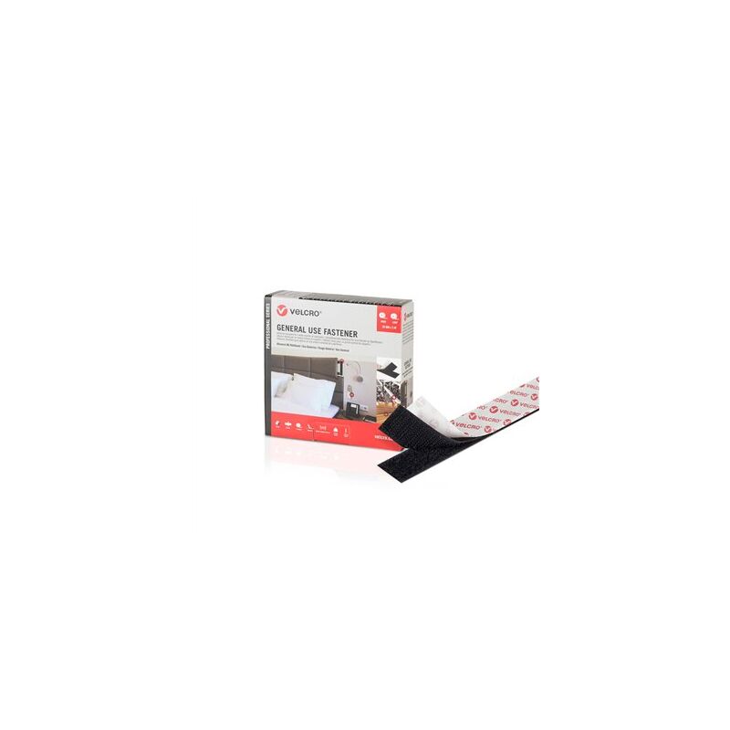 foto del prodotto fp nastro velcro biadesivo nero 20 mm x 25 m