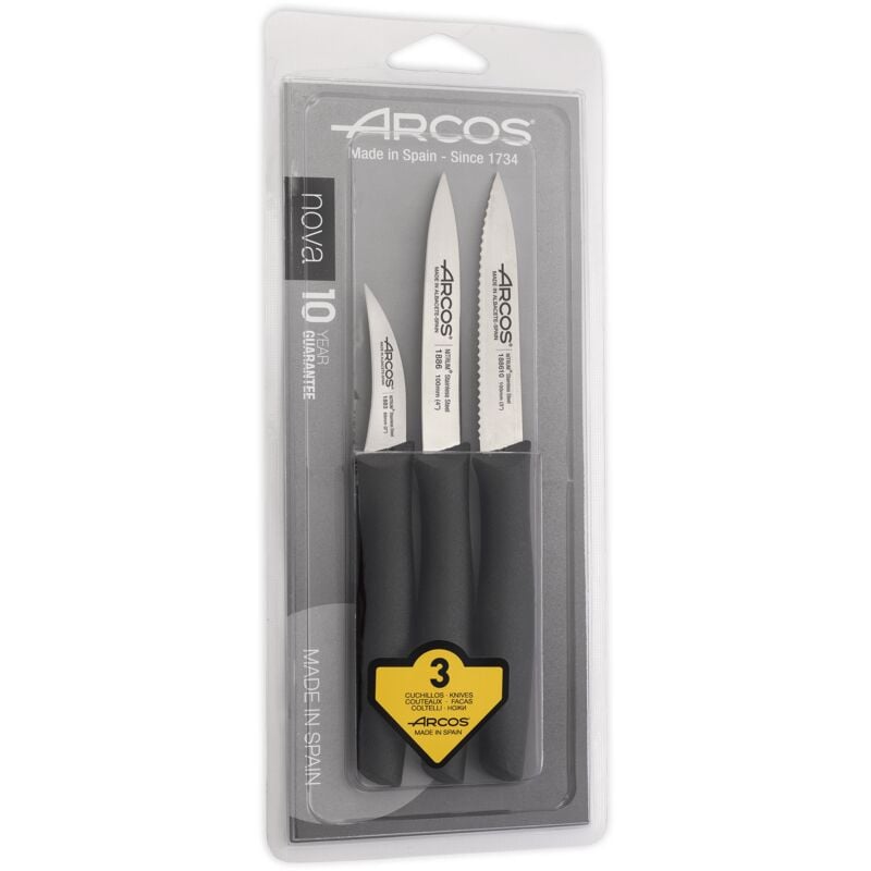 foto del prodotto fp - nova 189500 in acciaio inox nitrum e mango nero polipropilene 6 pezzi blister