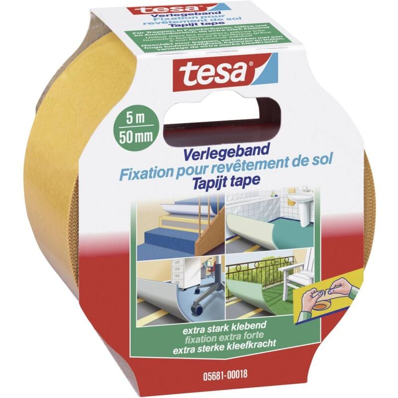 foto del prodotto fp tesa extra strong 05681 00018 11 nastro per posa pavimentazioni e tappeti arancione l x l 5 m x 50 mm 1 pz.