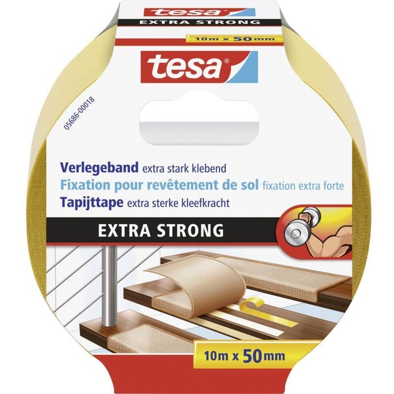 foto del prodotto fp - tesa extra strong 05686-00018-11 nastro per posa pavimentazioni e tappeti arancione (l x l) 10 m x 50 mm 1 pz.