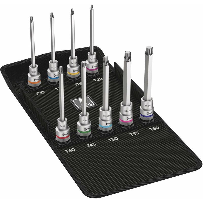 foto del prodotto fp wera, 8767 c torx hf 3 kit zyklop di inserti bussola, per viti torx, con funzione di ritegno, 9 pezzi
