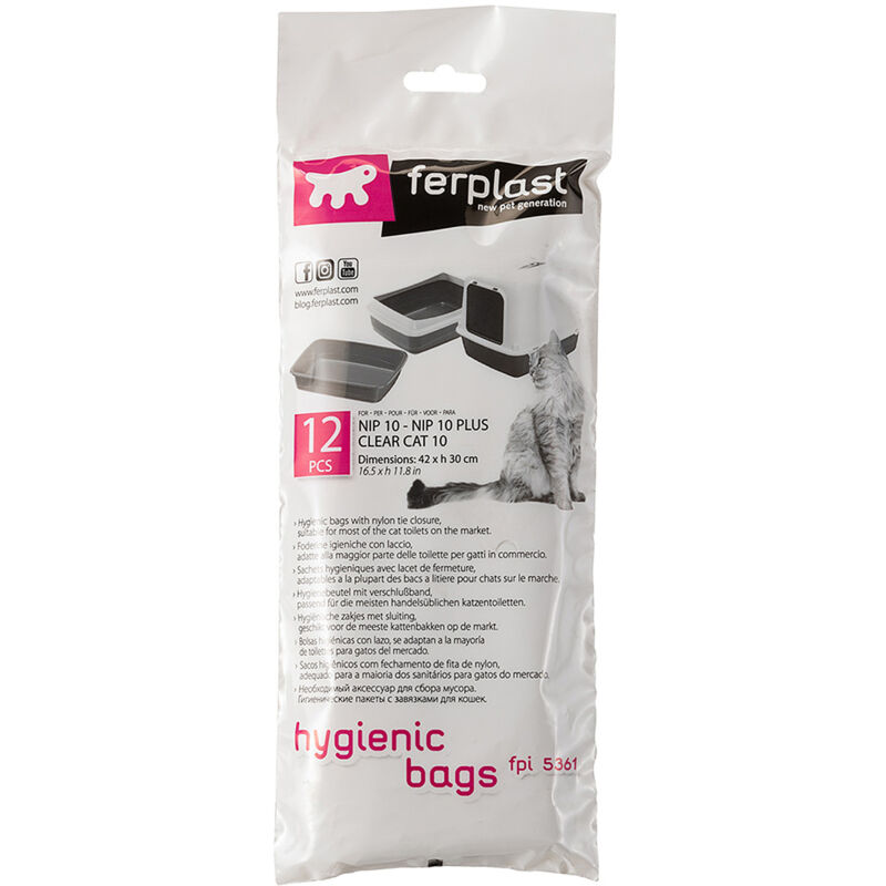 foto del prodotto fpi 5361 sacchetti igienici per toilette nip 10 e nip 10 plus. variante fpi 5361 misure 42 x h 30 cm ferplast