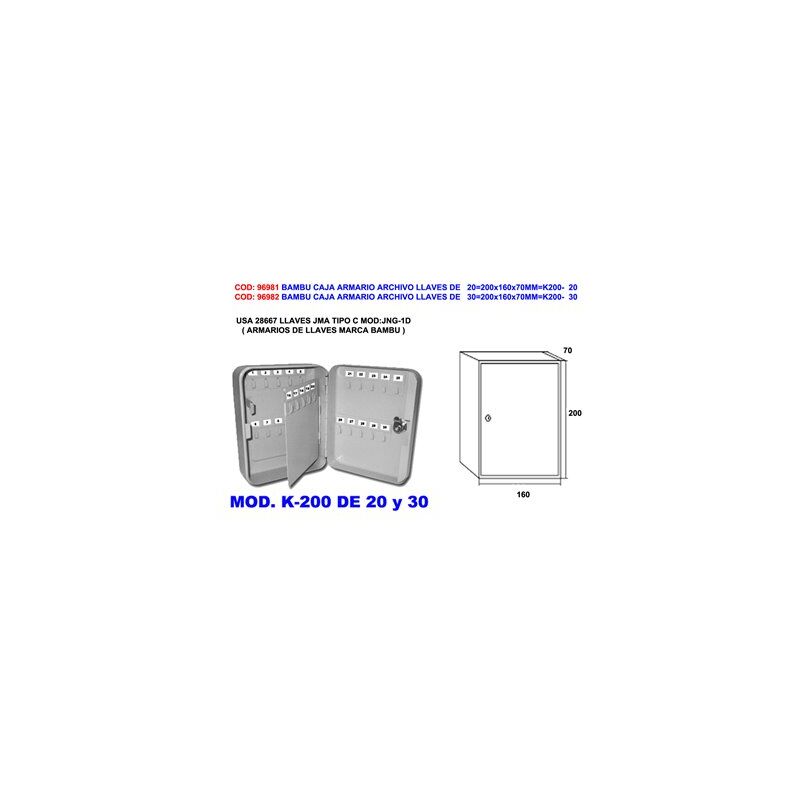 foto del prodotto fplus avl armadietto per chiavi 30200x160x70mm k200 30