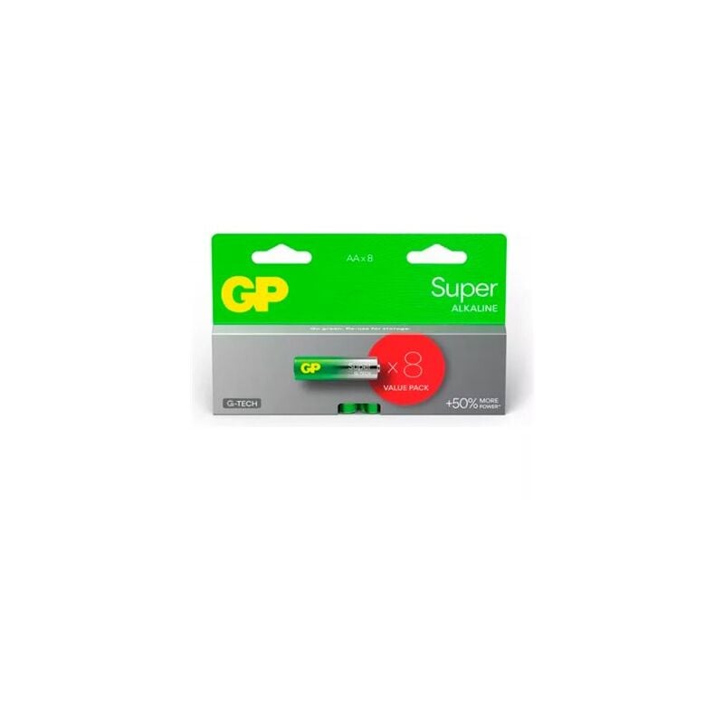 foto del prodotto fplus batterie alcaline gp aa 1,5 v lr06 b8 gp 8 batterie g241 gp15a