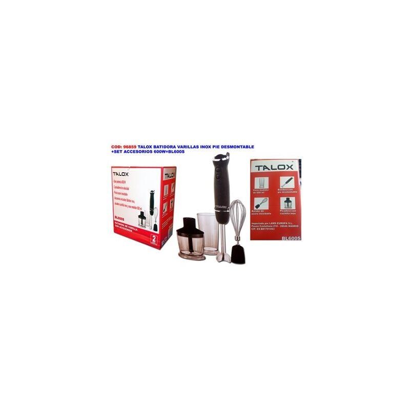 foto del prodotto fplus frullatore talox da 600 w in acciaio inossidabile con supporto rimovibile e set di accessori bl600s