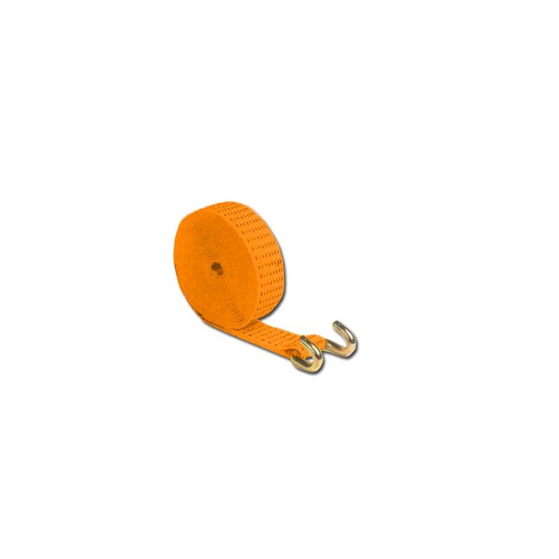 foto del prodotto fplus nastro a cricchetto 50 mm x 10 m slm. arancione con gancio aperto