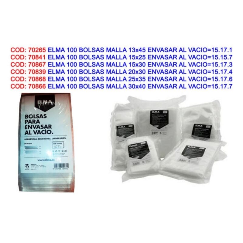 foto del prodotto fplus - sacchetti in rete elma 100 30x40 per confezionamento sottovuoto