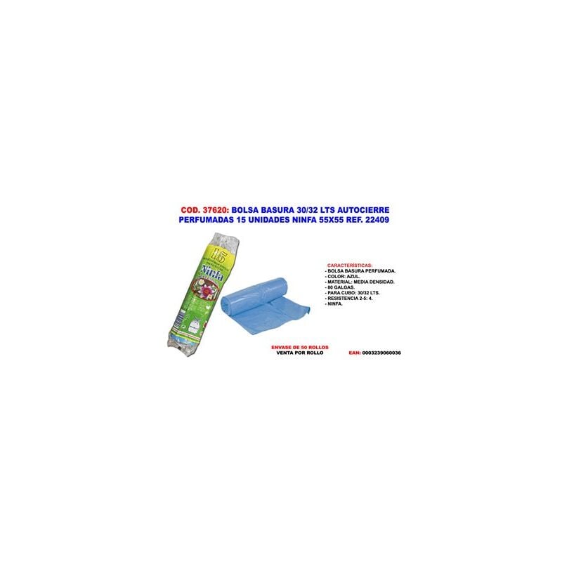 foto del prodotto fplus sacco spazzatura 30 32 l con chiusura automatica profumato 15 unit ninfa 55x55 22409