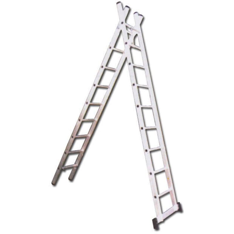 foto del prodotto fplus - scala a 2 sezioni 2x10 gradini e traversa 2x3,0 m en131