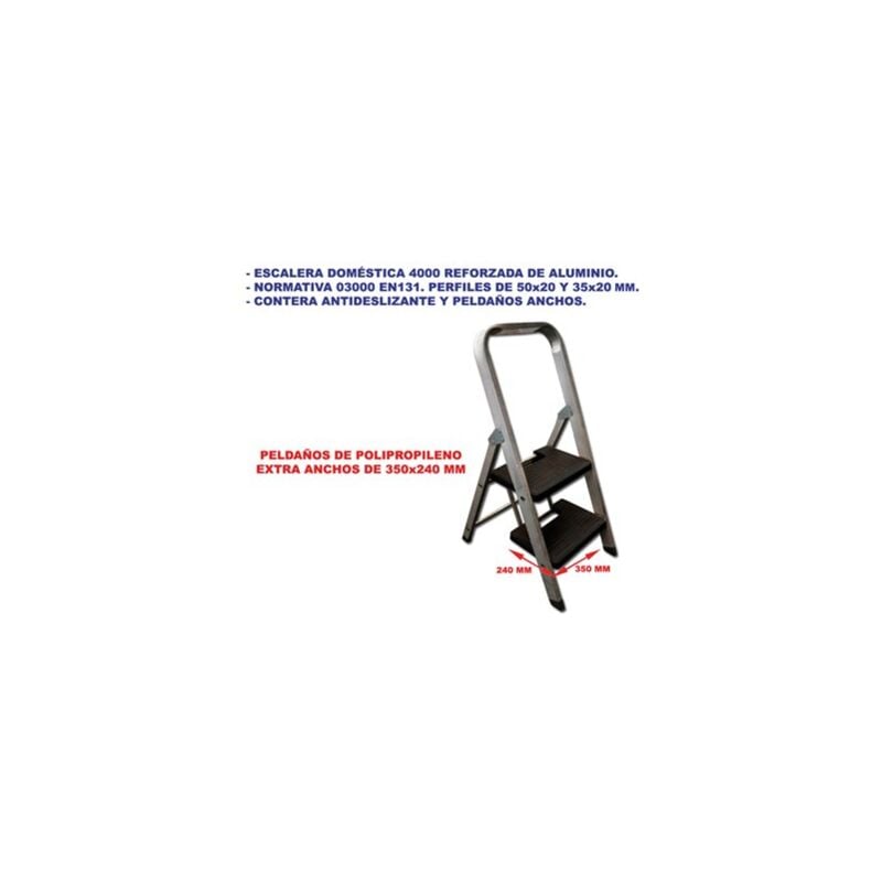 foto del prodotto fplus scala sifer 4000 in alluminio rinforzato con 2 gradini larghi en131