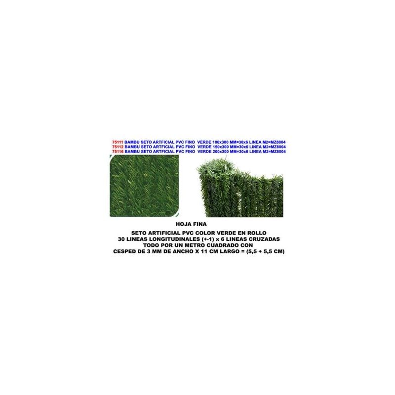 foto del prodotto fplus siepe artificiale in bamb pvc foglia sottile verde pino 1,50 x 3 mmz8004