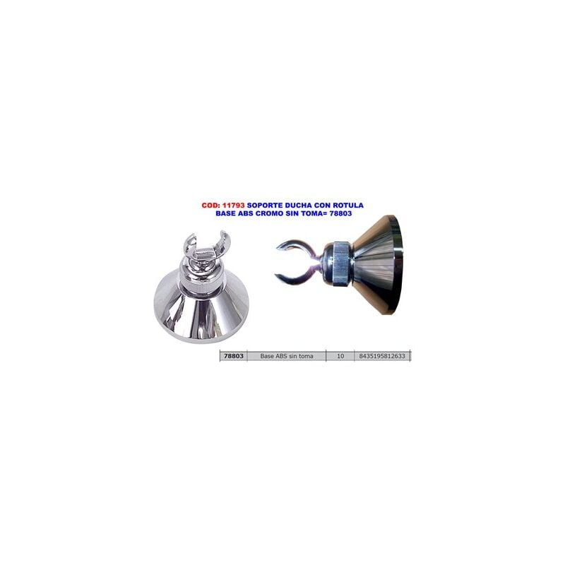foto del prodotto fplus supporto doccia con snodo sferico base in abs cromato senza presa 78803