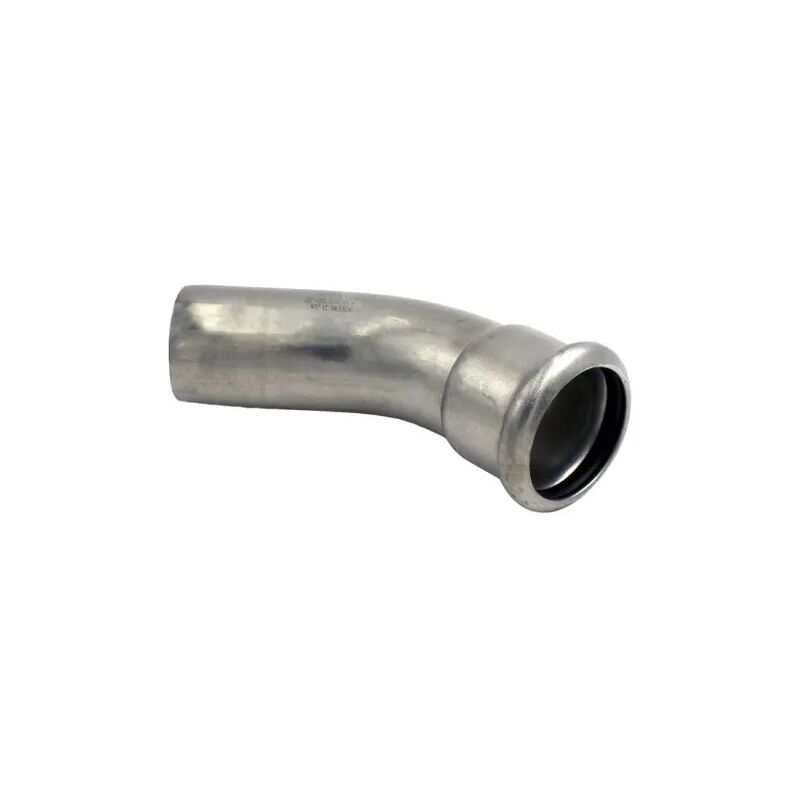foto del prodotto frabo raccordo curvo 45 a pressare in acciaio inox maschio femmina serie inoxpres uniko 35