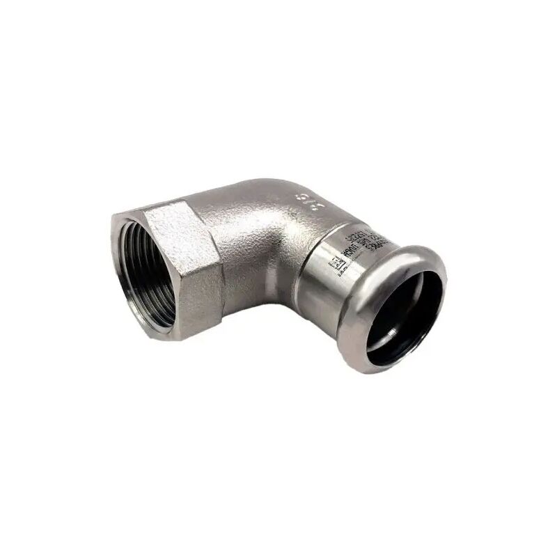 foto del prodotto frabo raccordo curvo 90 a pressare in acciaio inox femmina femmina serie inoxpres uniko 1 2 x 18