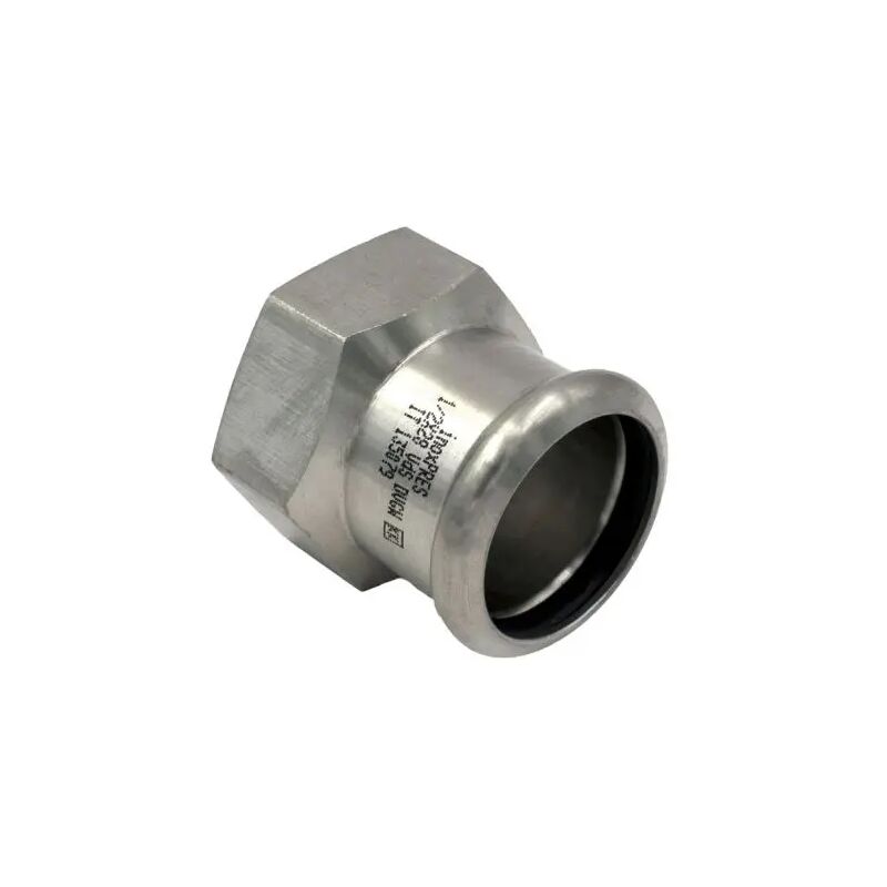 foto del prodotto frabo raccordo dritto a pressare femmina femmina in acciaio inox serie inoxpres uniko 1 2 x 18