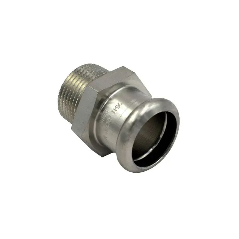 foto del prodotto frabo raccordo dritto a pressare maschio femmina in acciaio inox serie inoxpres uniko 11 2 x 35
