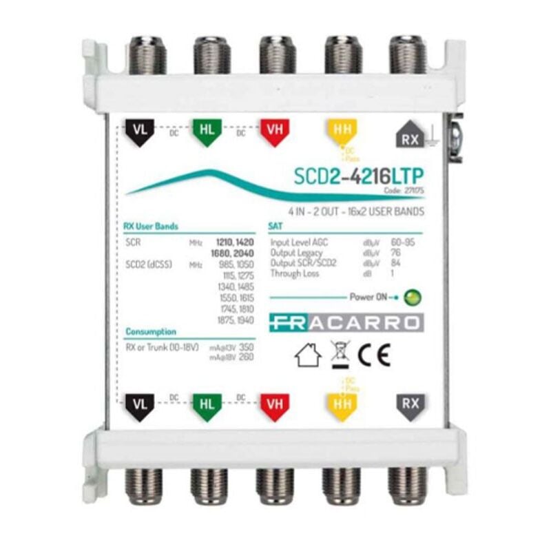 foto del prodotto fracarro multiswitch scd2 4216ltp 4 ingressi e 2 uscite 271175