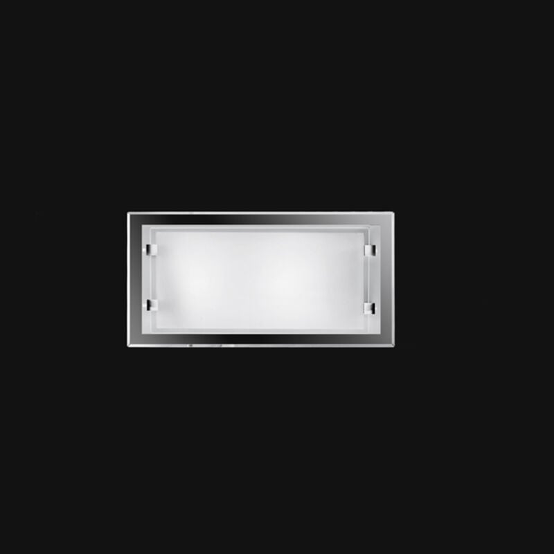 foto del prodotto frame applique vetro bianco satinato 2 luci attacco e14