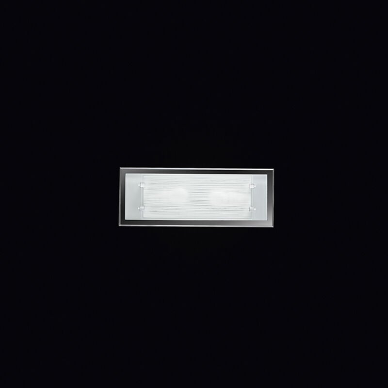 foto del prodotto frame applique vetro satinato striato 2 luci attacco e27