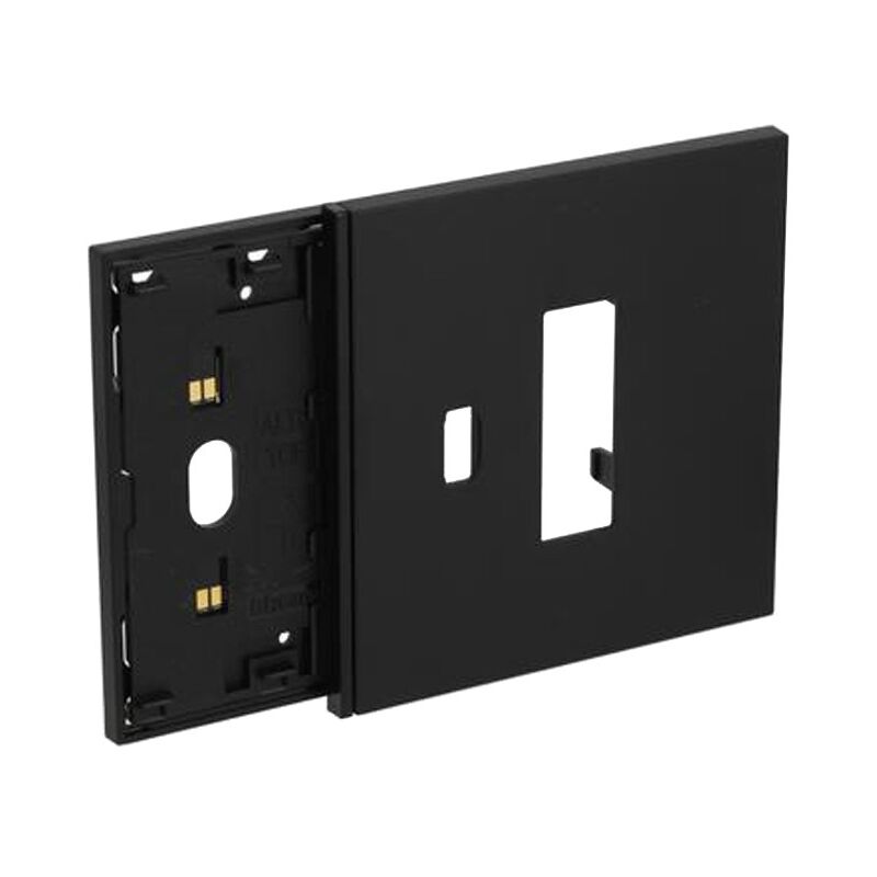 foto del prodotto frame elettrificato con mostrina presa e usb bticino living now nero kg8103m10c