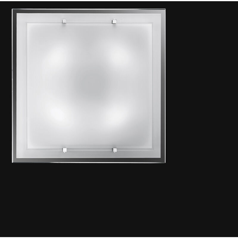 foto del prodotto frame plafoniera vetro bianco lucido 4 luci attacco e27 50cm