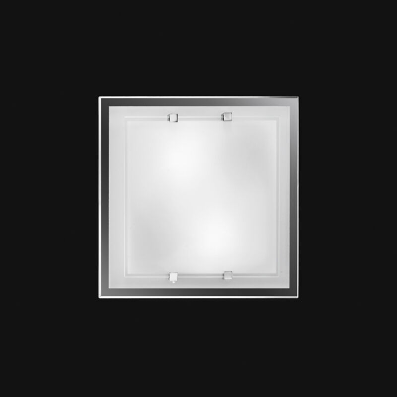 foto del prodotto frame plafoniera vetro bianco satinato 2 luci attacco e27