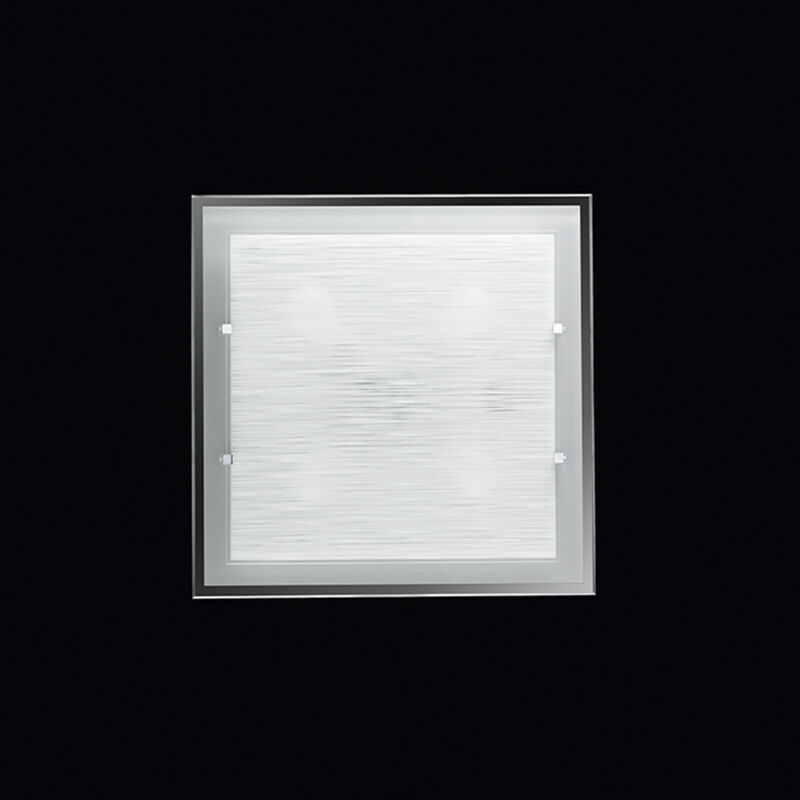 foto del prodotto frame plafoniera vetro satinato striato 4 luci attacco e27 50cm