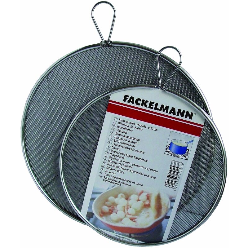 foto del prodotto frangifiamma in acciaio inossidabile 17 e 20 cm, set 2pz lavabile in lavastoviglie, resistente alle alte temperature diversi diametri, acciaio,