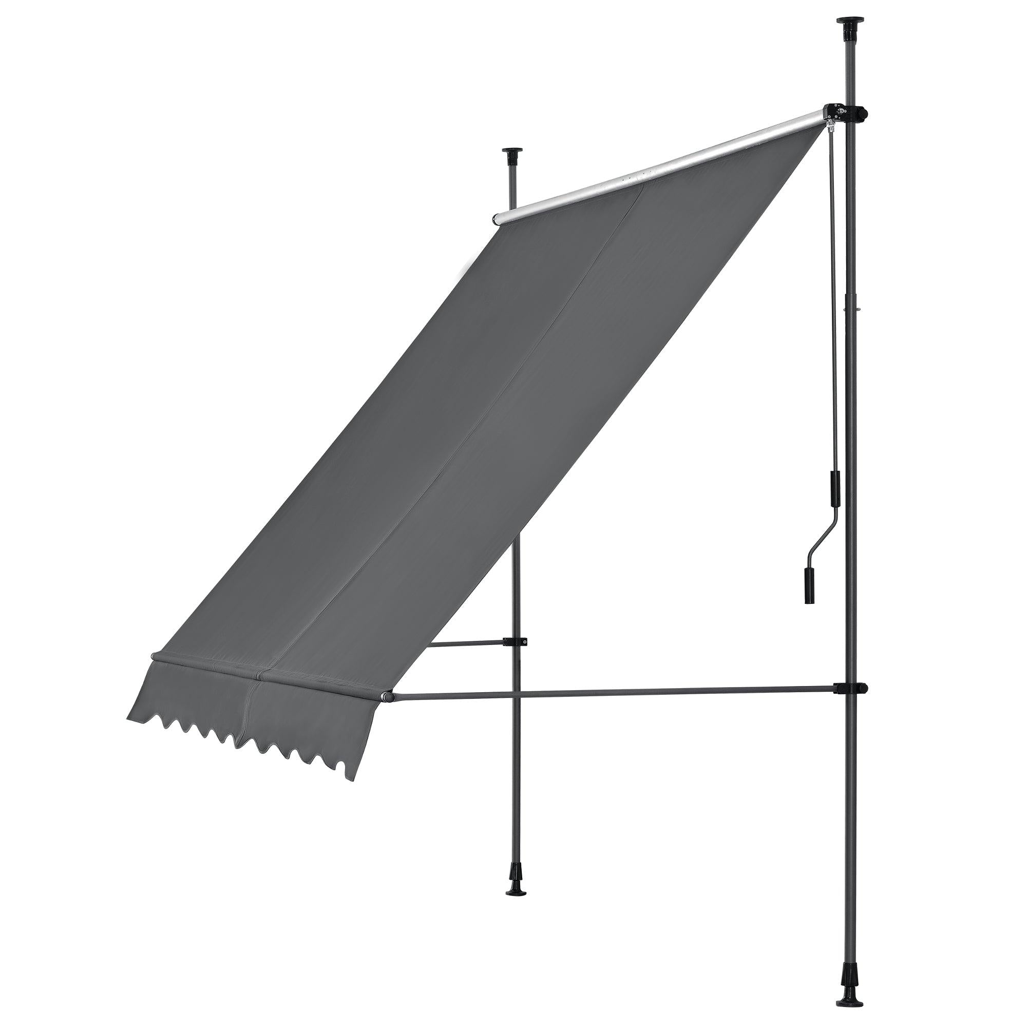 foto del prodotto frangisole metallo e poliestere altezza variabile grigio 350 x 120 x 200 300 cm 03 0001119