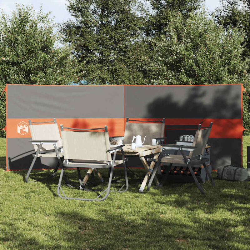 foto del prodotto frangivento campeggio grigio arancione 344x120 cm impermeabile vidaxl