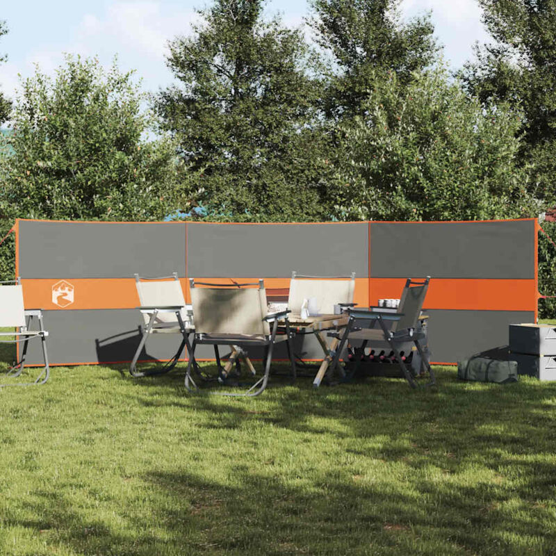 foto del prodotto frangivento campeggio grigio arancione 490x123 cm impermeabile vidaxl