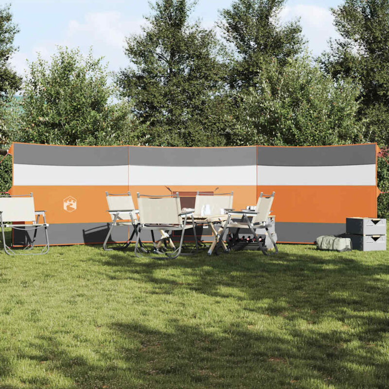 foto del prodotto frangivento campeggio grigio arancione 508x130 cm impermeabile vidaxl