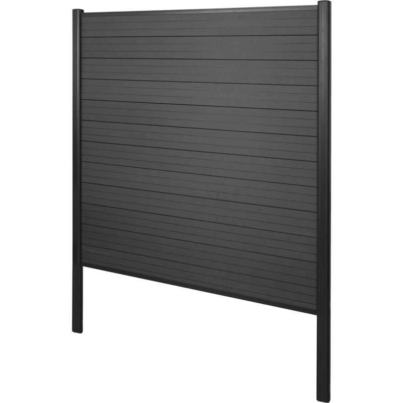foto del prodotto frangivento fendivista pannello privacy con montanti alti sarthe wpc alluminio premium 190cm antracite