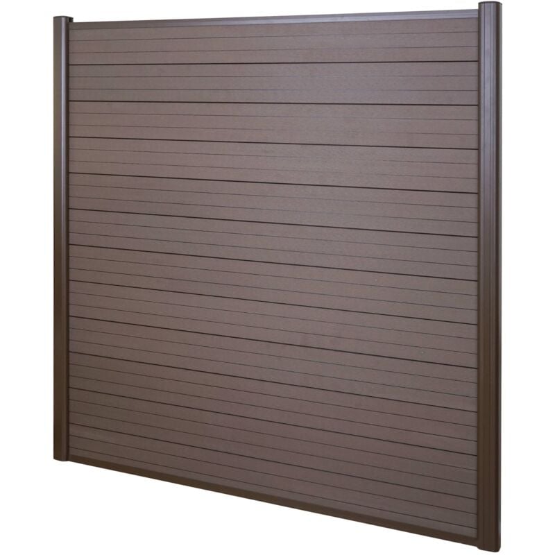foto del prodotto frangivento fendivista pannello privacy sarthe wpc alluminio premium 190cm marrone