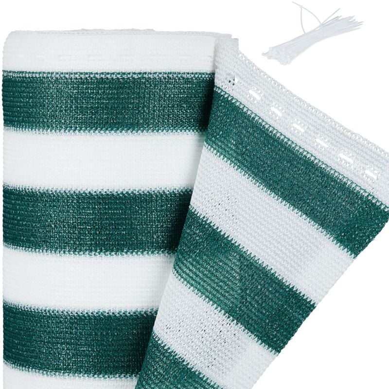 foto del prodotto frangivista, 1,2 x 6 m, telo ombreggiante, rete copri recinzioni esterno e ringhiere balconi, verde bianco, 6 metri relaxdays