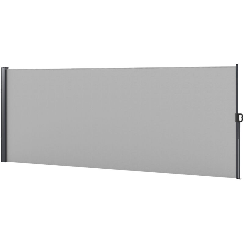 foto del prodotto frangivista da giardino retrattile 400x160cm con maniglia grigio chiaro outsunny