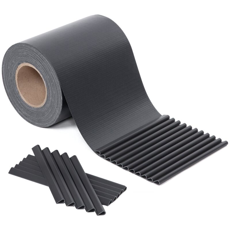 foto del prodotto frangivista in pvc, strisce per recinzione, schermo opaco di 0,19 x 35 m, telo per balcone, resistente a raggi uv, 25 fascette, colore antracite