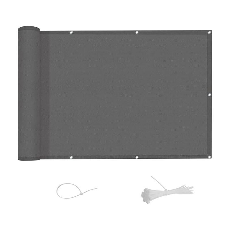 foto del prodotto frangivista per balcone 90x300 cm, frangivista impermeabile per giardino, protezione uv, opaca, resistente al vento, con fori e fascette per esterni,